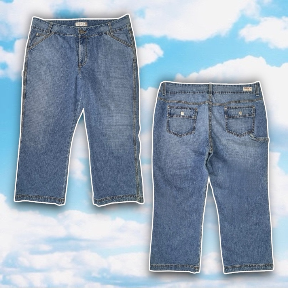 JORDACHE True Y2k Vintage Flap Pocket Carpenter Capris Jeans Low Rise Gorpcore